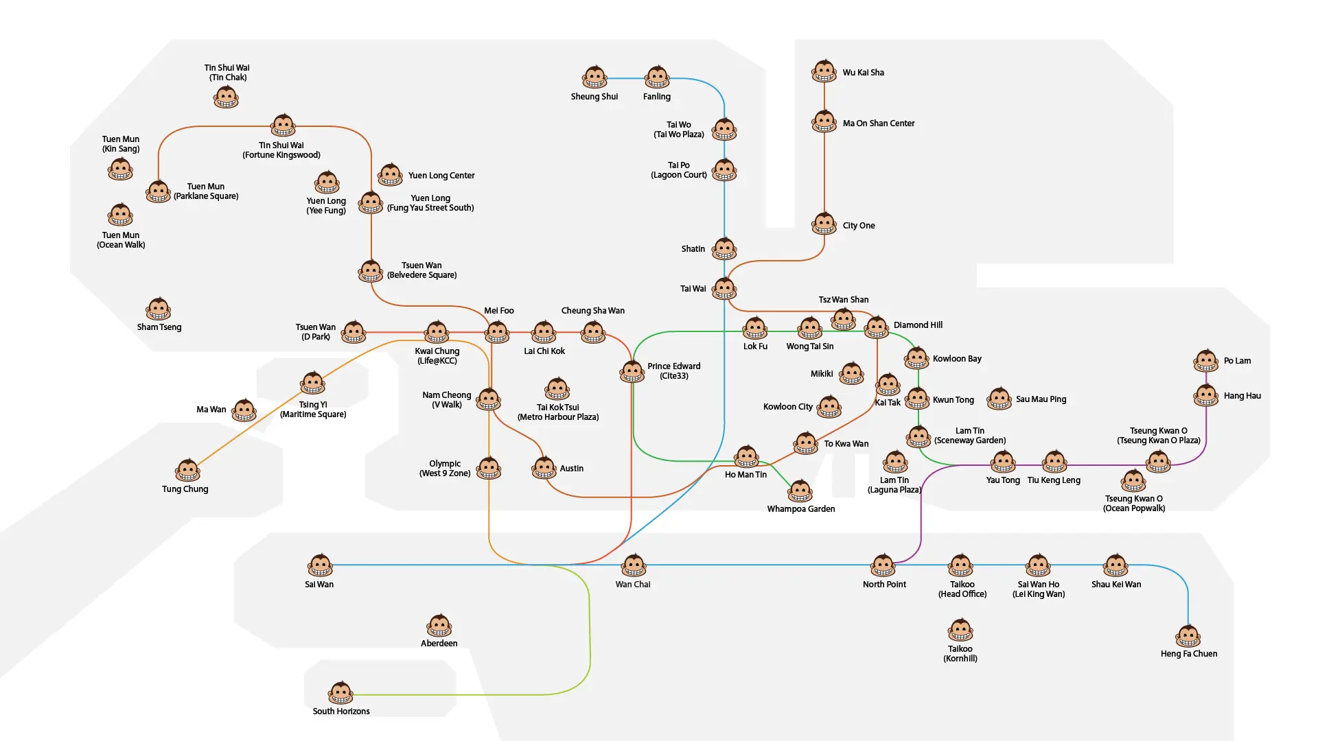 Monkey Tree Hong Kong and Macau locations map